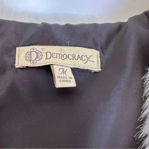 Democracy faux fur two tone warm winter vest sleeveless jacket coat - Picture 5 of 8